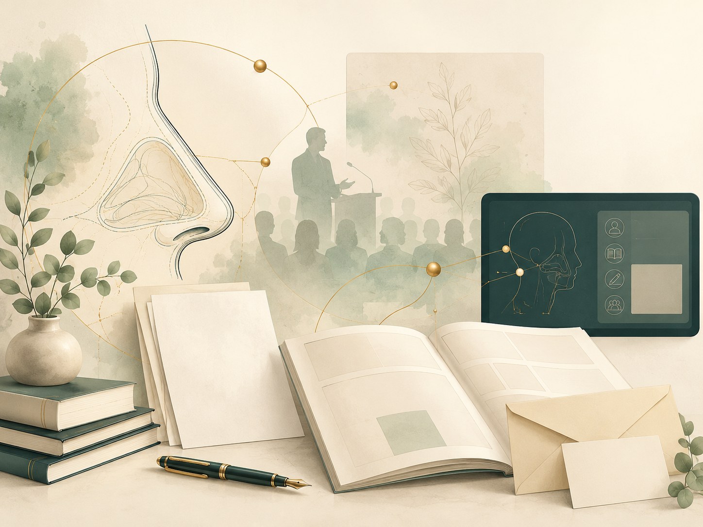 Illustration representing professional, education and editorial enquiries